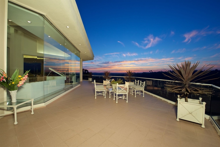 Terrace with sunset-view